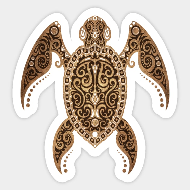 Intricate Brown Sea Turtle Sticker by jeffbartels